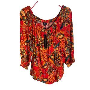 Rachel Zoe Plus Size Floral Tropical Top Size 1X